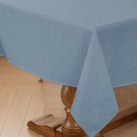 Jayla Faux Linen Rectangle Tablecloth Stain Resistant, Spillproof and Washable Table Cloth for Kitchen Dining Room Holiday Table Cover for Party Dinner, Light Blue, 54 x 120 Inch                 