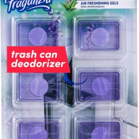 Clorox Fraganzia Adhesive Garbage Can Air Freshener Gel, Lavender with Eucalyptus Scent - No Plug, Stick On Trash Can Deodorizer and Odor Absorber, Gel Air Fresheners for Home and Kitchen, 6 Count                 