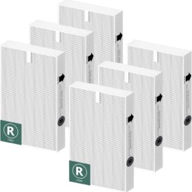 Air Purifier HEPA Filter R Replacement for Honeywell Air Purifier HPA100/200/300 and 5000 Series, Funmit 6 Pack True HEPA Filter Compatible with Honeywell R Filter (HRF-R3 & HRF-R2 & HRF-R1)              