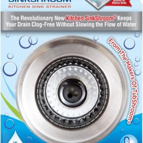 Kitchen SinkShroom Revolutionary Clog-Free Stainless Steel Sink Strainer, Chrome gray                 