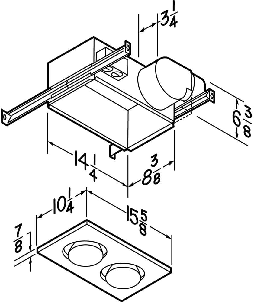 Broan-NuTone 164 Type IC Infrared Two-Bulb Ceiling Heater with Fan, 250 Watt, White - Image 3