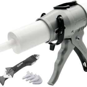 SILIGUN PRO Compact 24:1 Caulking Gun with Caulking Tools and Caulk Nozzle - No Drip Caulk Gun - Patent Design - Lightweight Aluminum Frame - Works with all 10 oz Tubes