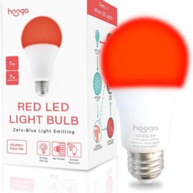hooga Sleep Light Bulb, Blue Light Blocking Red Night Light. 625nm Red Bulb for Healthy Sleep. Baby Nursery Light. 1W LED, 7W Replacement Single