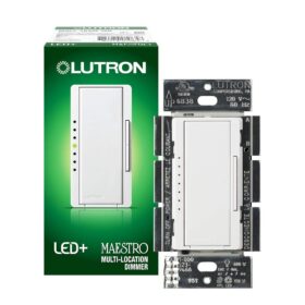 Lutron Maestro LED+ Dimmer Switch for Dimmable LED, Halogen and Incandescent Bulbs, 150W/Single-Pole or Multi-Location, MACL-153M-WH, White              