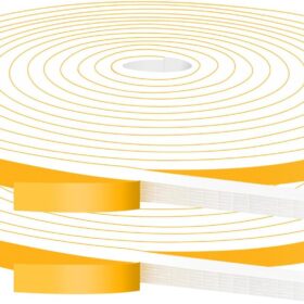 Door Weather Stripping for Doors and Window, Window Insulation Door Seal Tape, Self Adhesive Foam Gasket Tape, Foam Seal Tape Sliding Door Weather Strip, Energy-Saving(1/4 in x 1/4 in x 33Ft)              