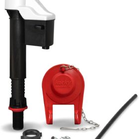 Korky 818BP QuietFILL Universal Toilet Fill Valve and Premium Flapper Easy to Install and Quiet-Made in USA, 2 Inch, Black