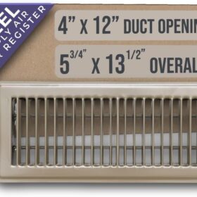 Fits 4x12 and 12x4 Duct Opening | Floor Register with Louvered Design by Handua | Heavy Duty Walkable Design with Damper | Floor Vent Grille | Easy to Adjust Air Supply Lever | Brown