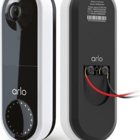 Arlo Essential Wired Video Doorbell - HD Video, 180° View, Night Vision, 2 Way Audio, DIY Installation (wiring required), Security Camera, Doorbell Camera, Home Security Cameras, White - AVD1001