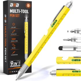 BIIB Valentines Day Gifts for Him, Gifts for Men 9 in 1 Multitool Pen, Mens Valentines Gifts, Boyfriend Husband Valentines Day Gifts for Dad, Birthday Gifts for Men, Unique Dad Gifts Gadgets for Men