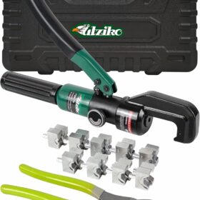 Hydraulic Cable Lug Crimper 10 US TON 12 AWG to 00 (2/0) Electrical Terminal Cable Wire Tool Kit with 9 Die (12awg~00awg Crimping Tool+Cut)