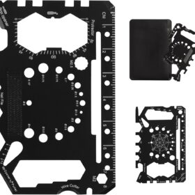 52 IN 1 Multi Purpose Survival Pocket Tool, Credit Card Multitool, Stainless Steel Utility Gadget, Everyday Carry, Gift for Men, Automotive, Home Improvement, Bottle Opener Card, Screw Driver, 1 Pcs
