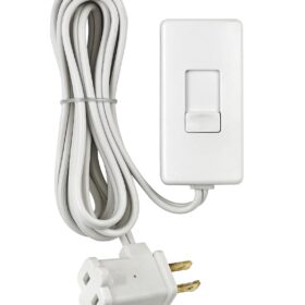 Leviton Table Top Plug in Lamp Dimmer for Dimmable LED, Halogen and Incandescent Bulbs, TBL03-10W, White