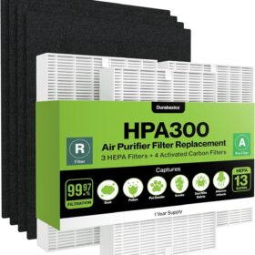 Durabasics 3 HEPA Filter Set for HPA300 Honeywell Air Purifier Filters & Honeywell HPA300 - For Honeywell Air Purifier Filter Replacement HPA 300 - Replacements for Filter R & HPA 300 Filter