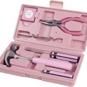 Household Tool Box - 7-Piece Handheld Tool Kit With Hammer, Phillips Screwdrivers, Long-Nose Pliers, Tweezers, and Tape Measure by Stalwart