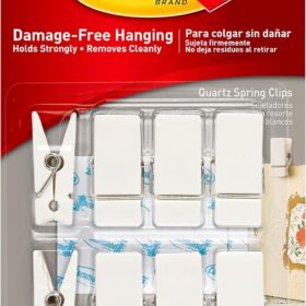 Command Spring Clips, Quartz, 8-Clips (17089Q-8ES), Great for dorm decor